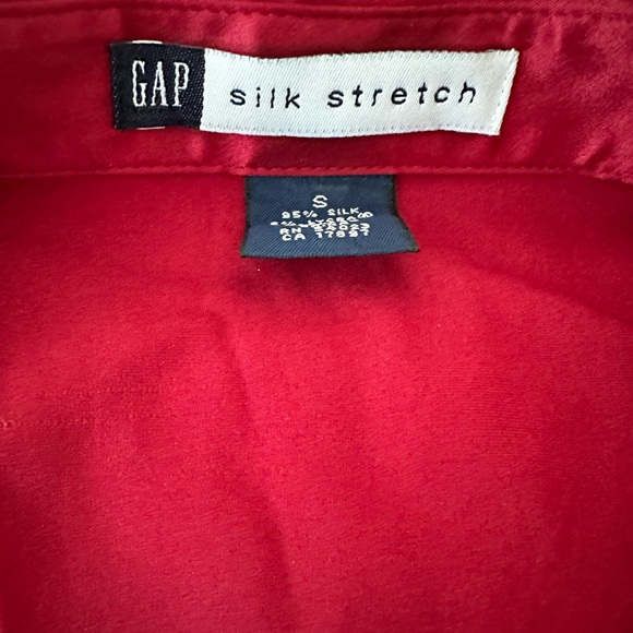 GAP silk stretch Y2K holiday 2000 button down shirt - Picture 4 of 5